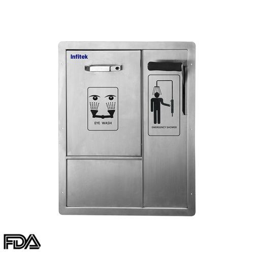 Ducha de emergencia empotrada en la pared y lavaojos, EEWS-316